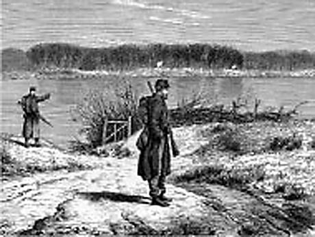 Danske vagtposter ved Als Sund i Krigen i 1864