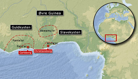 Kort over Guinea kysten (grafik Gert Laursen)