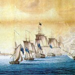 Engelske skibe bombarderer Christiansø