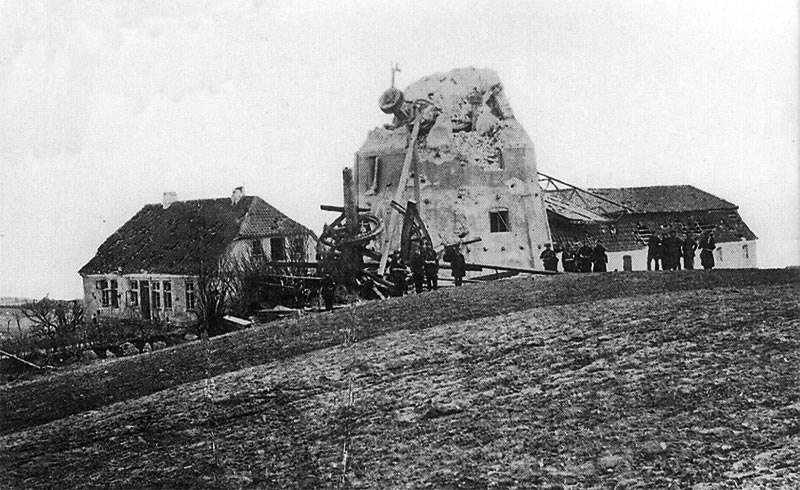 Dybbøl Mølle efter kampen. Krigen i 1864