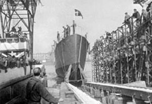 Søsætningen af Krieger 5. maj 1946 - på etårsdagen for befrielsen.