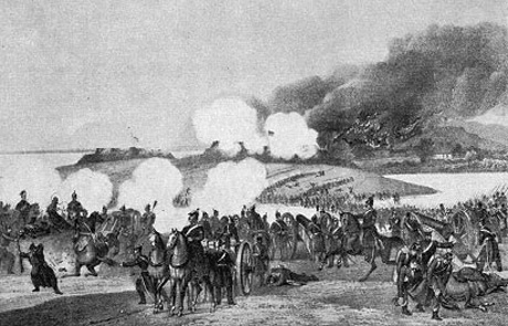 Preussisk skildring af kampen ved Mysunde i Krigen i 1864