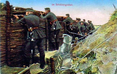 "I skyttegraven" (fra et tysk postkort)
