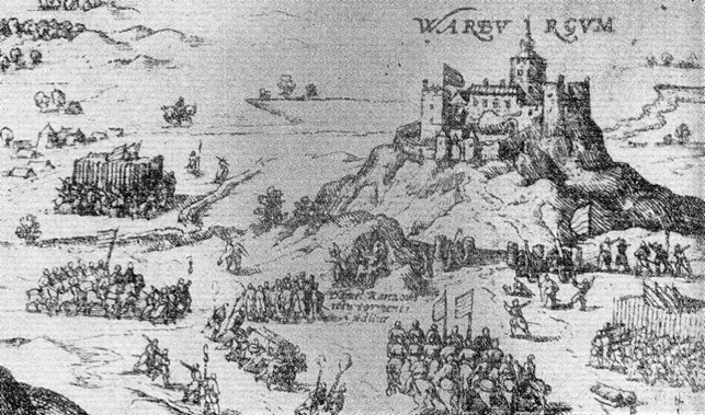 Varberg fæstning ved kapitulationen til danske tropper i 1559, af Franz Hogenberg (1535-1590)