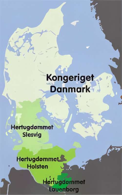 Helstaten Danmark og Hertugdømmerne. (Kort fra: Historiecenter Dybbøl Bankes arkiv)