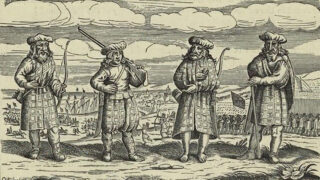 En samtidig afbildning af skotske soldater